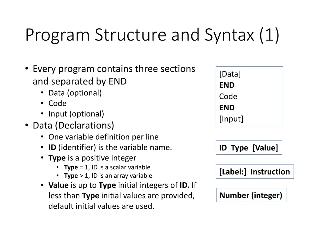 program structure and syntax 1