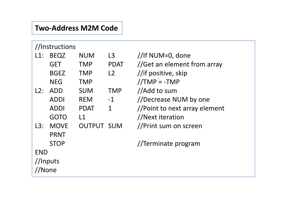 two address m2m code