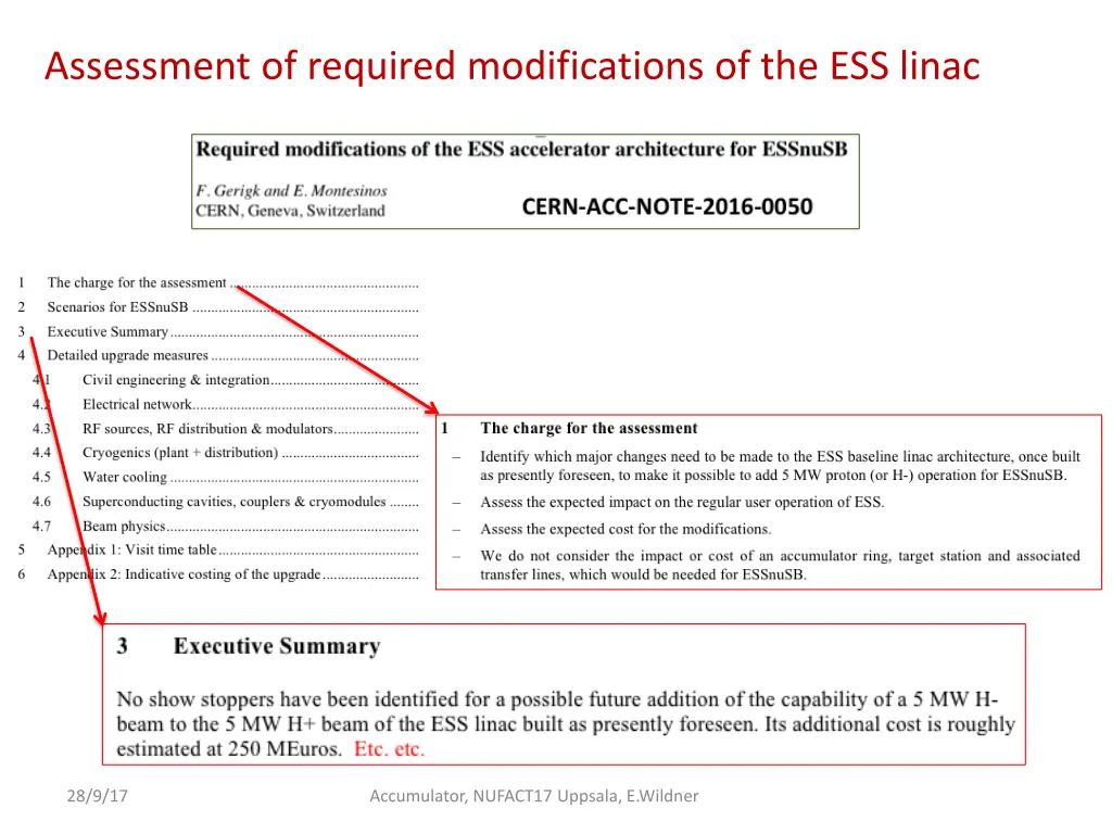 assessment of required modifications