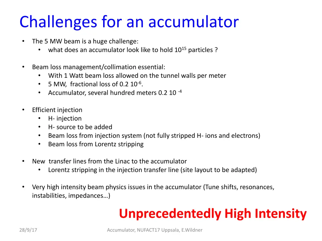 challenges for an accumulator