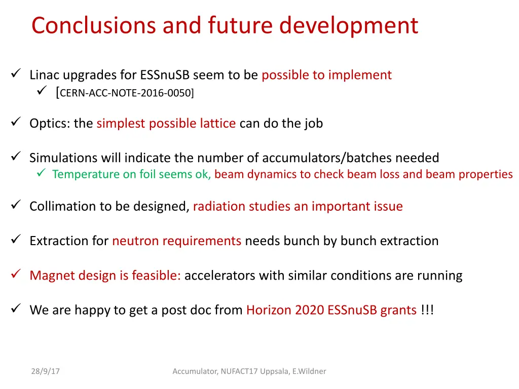 conclusions and future development