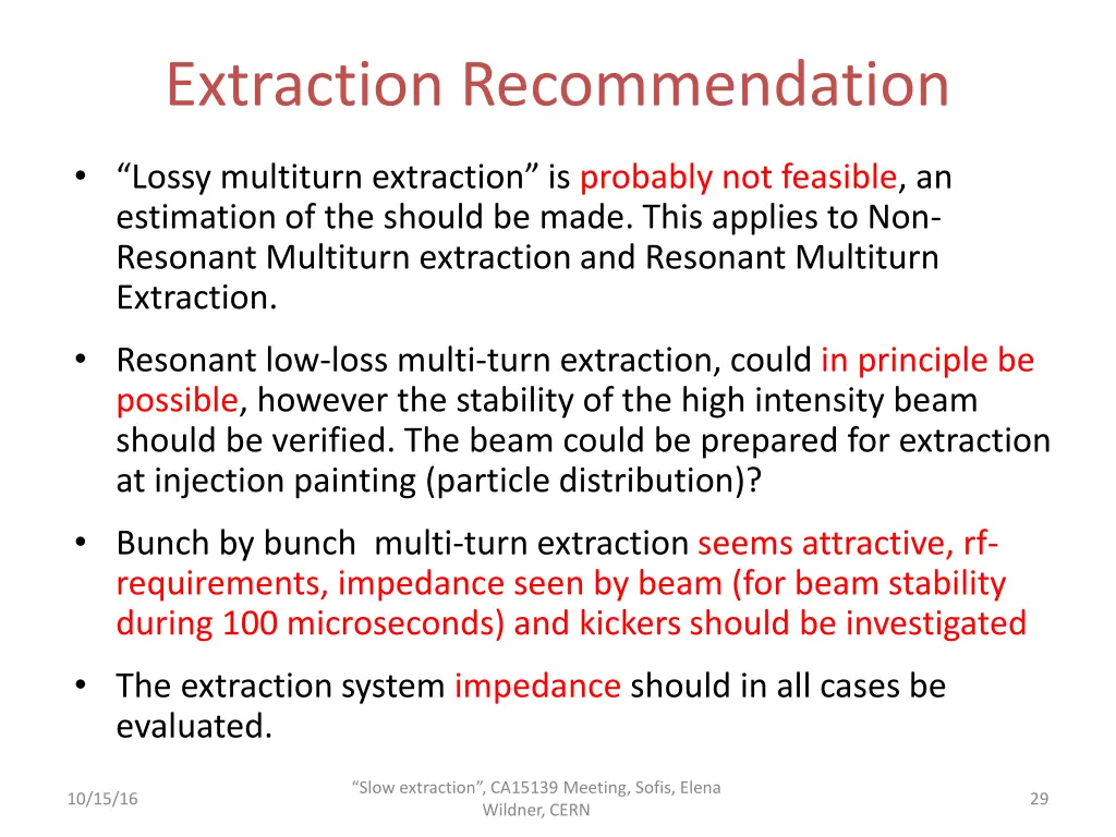 extraction recommendation