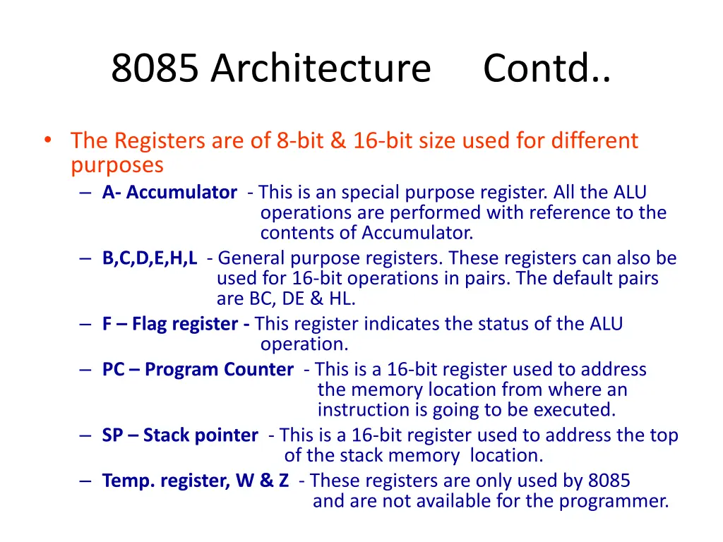 8085 architecture contd 1