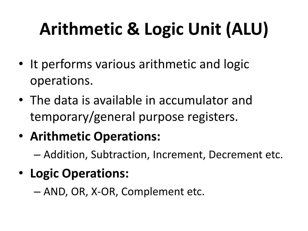 arithmetic logic unit alu