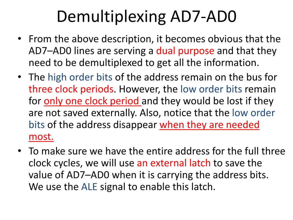 demultiplexing ad7 ad0