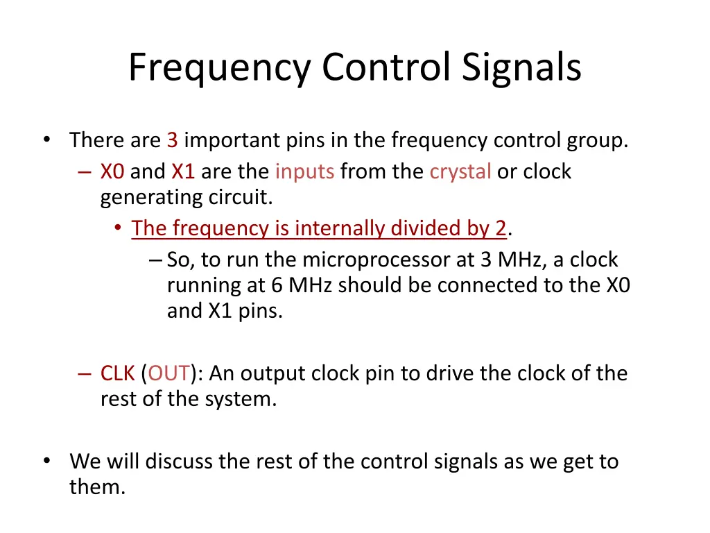 frequency control signals