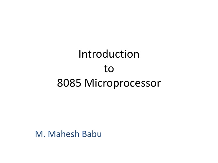 introduction to 8085 microprocessor