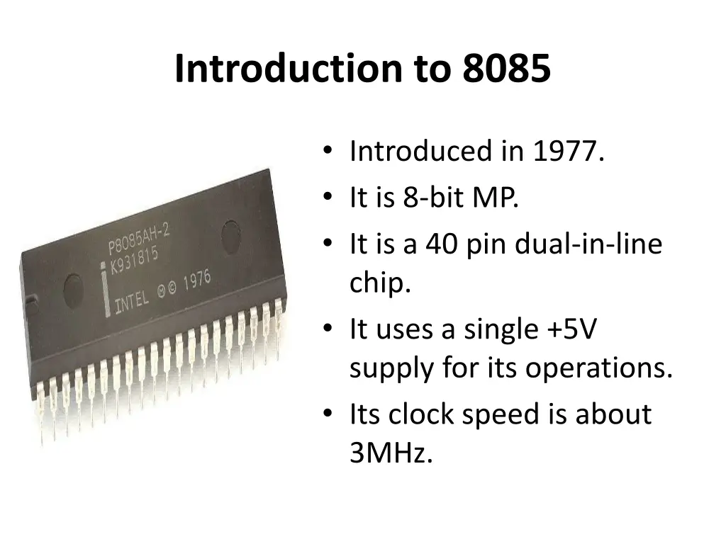 introduction to 8085