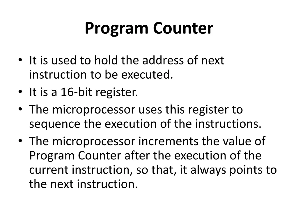 program counter