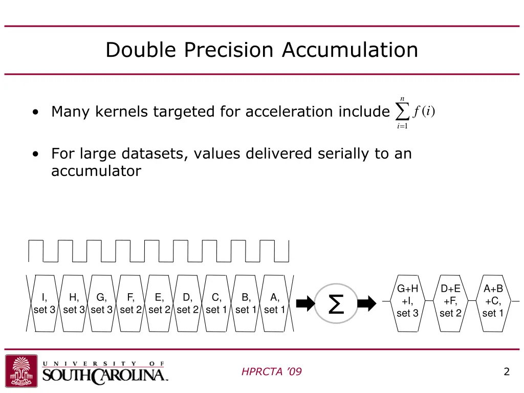 double precision accumulation