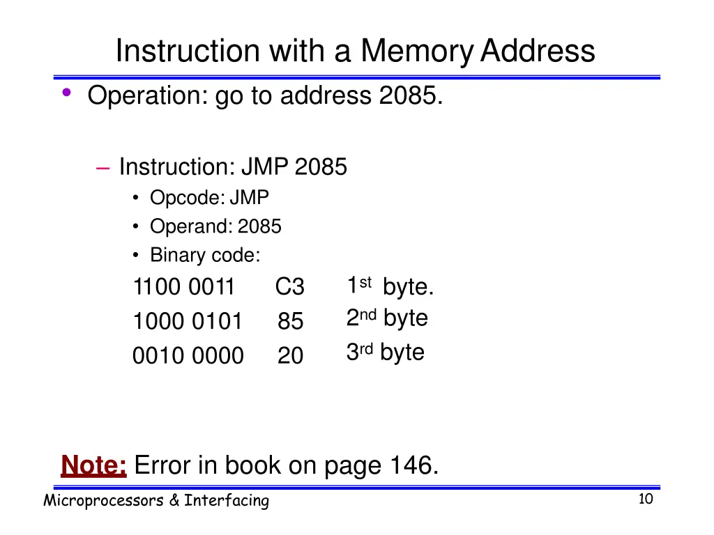 instruction with a memoryaddress operation