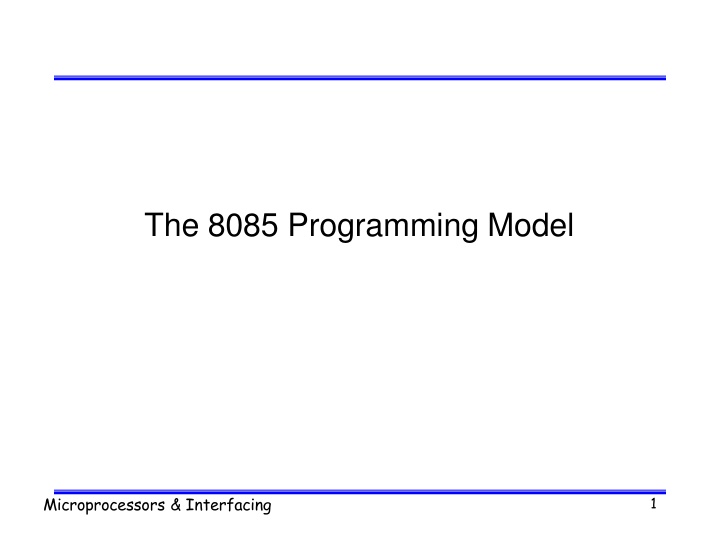 the 8085 programming model