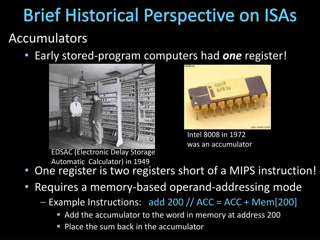 brief historical perspective on isas accumulators