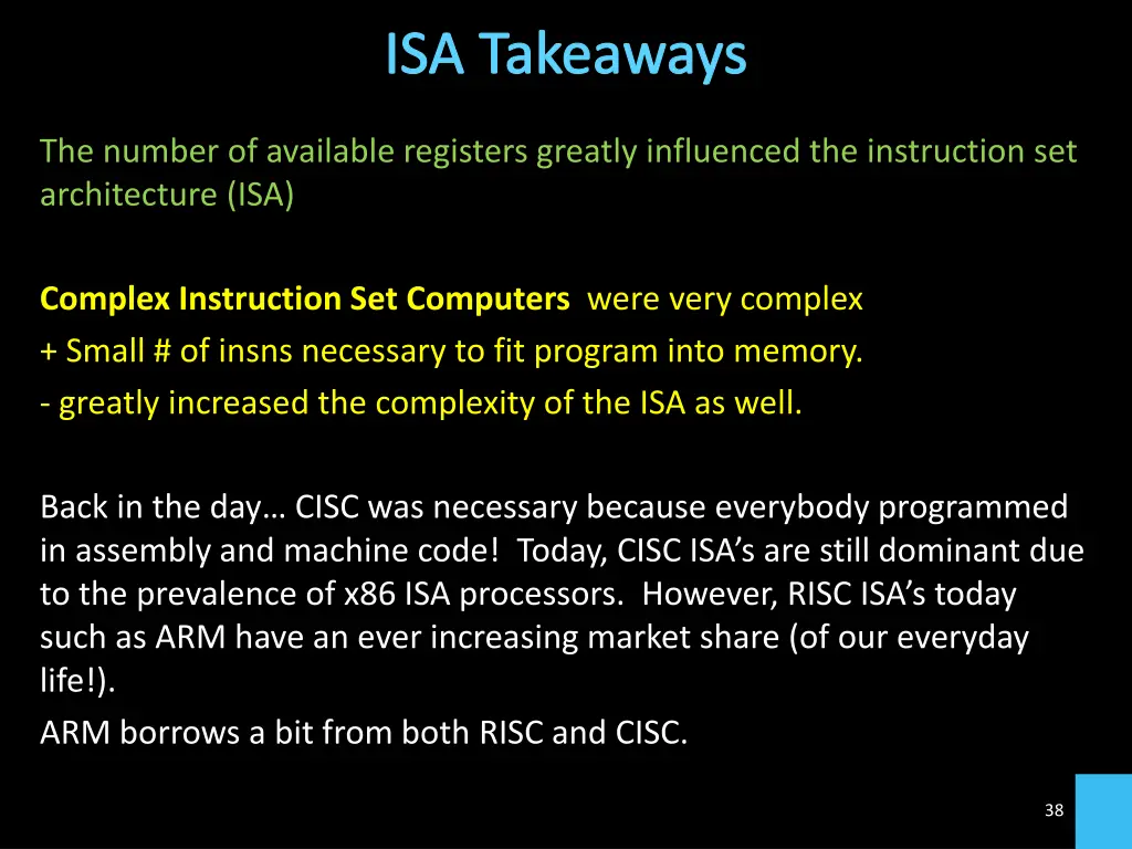 isa takeaways