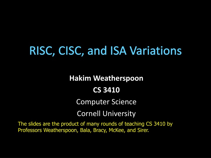 risc cisc and isa variations