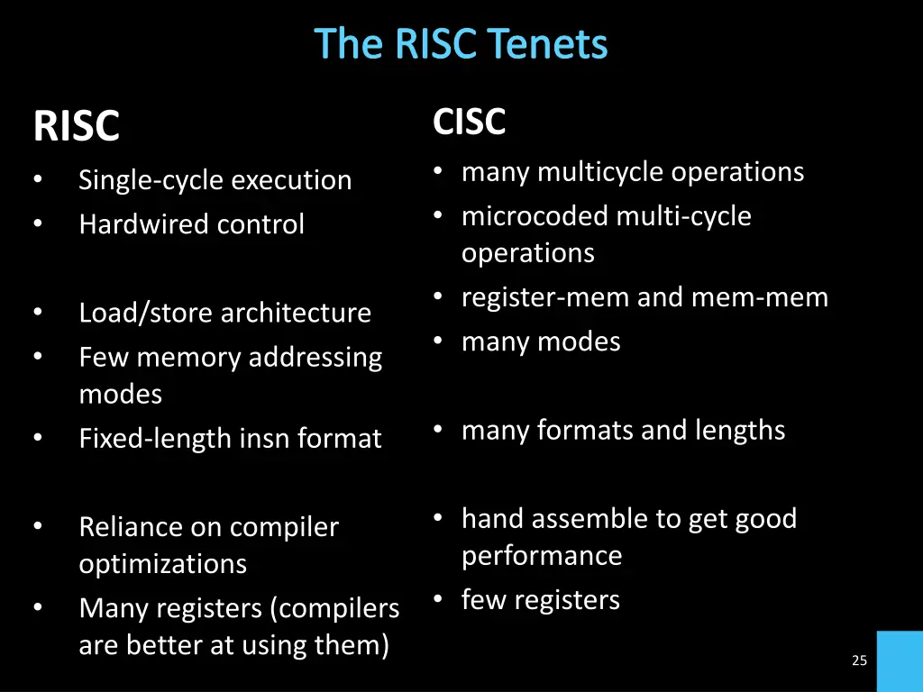 the risc tenets