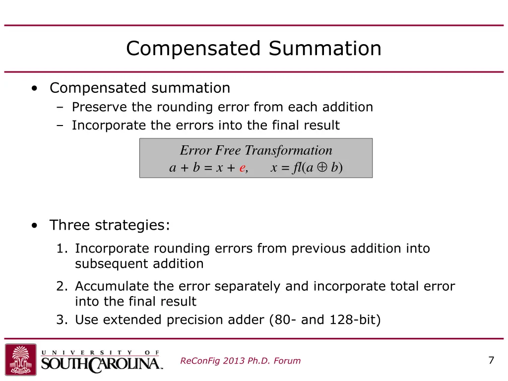 compensated summation