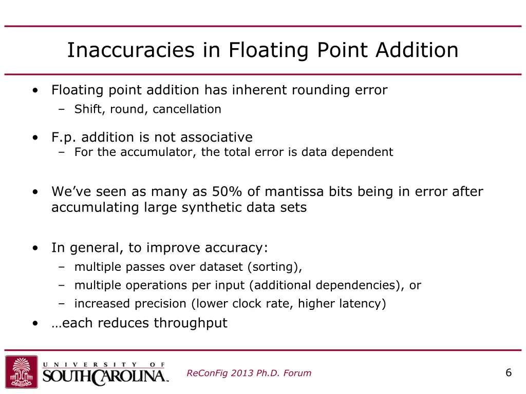 inaccuracies in floating point addition