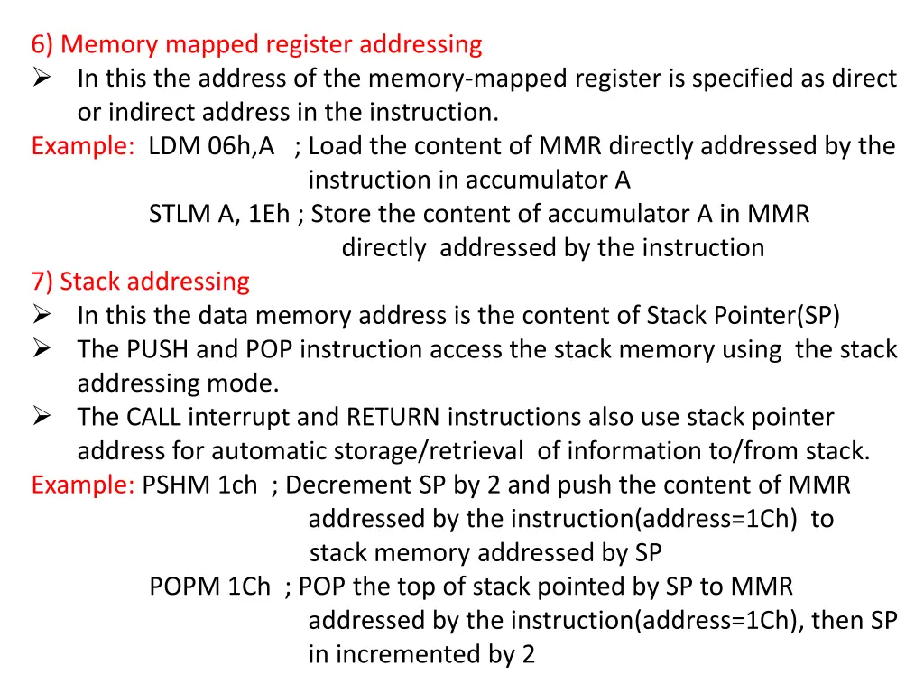 6 memory mapped register addressing in this