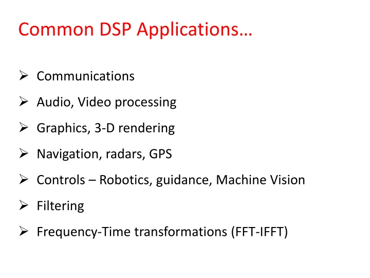 common dsp applications