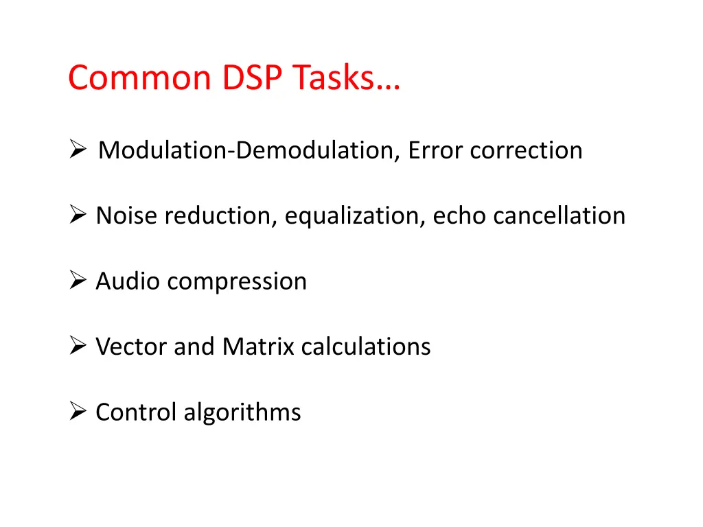 common dsp tasks