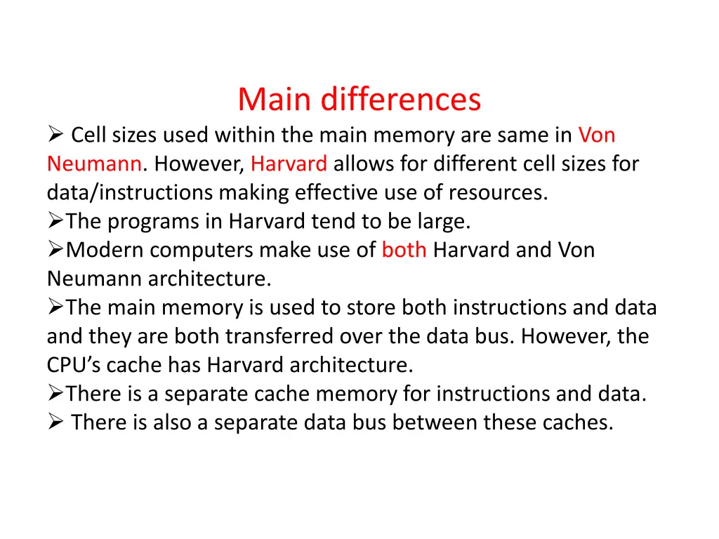 main differences