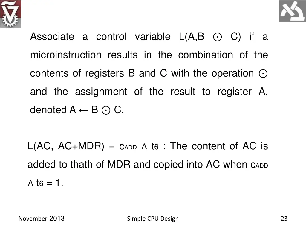 associate a control variable l a b c if a