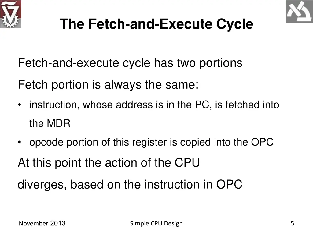 the fetch and execute cycle