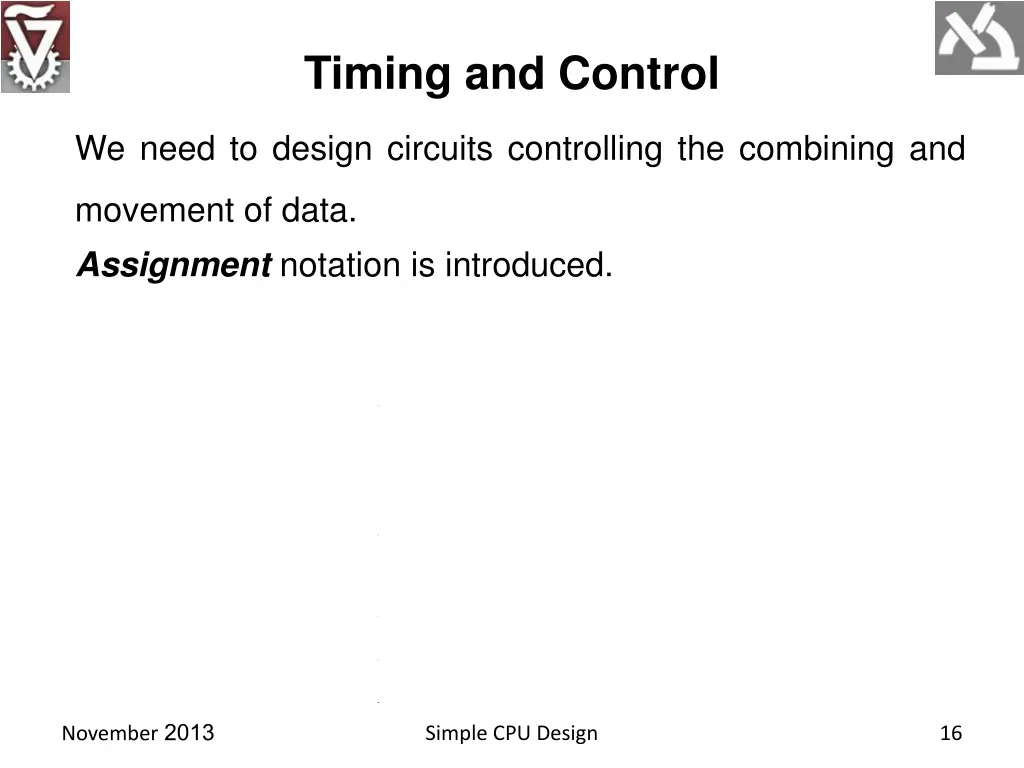 timing and control