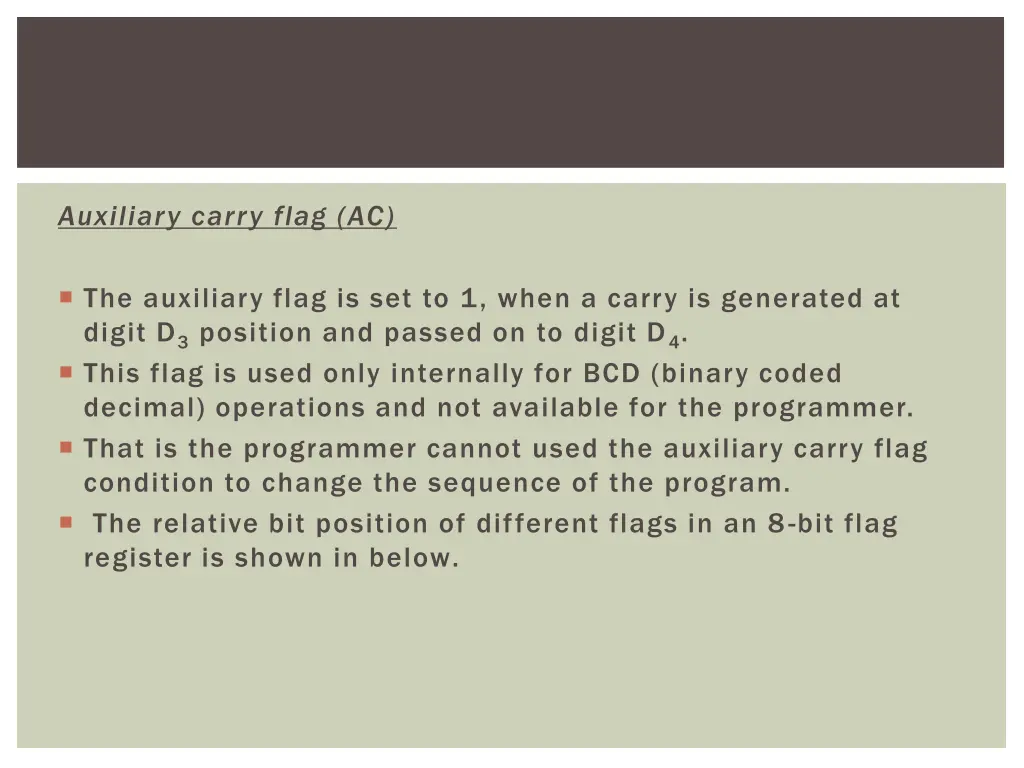 auxiliary carry flag ac