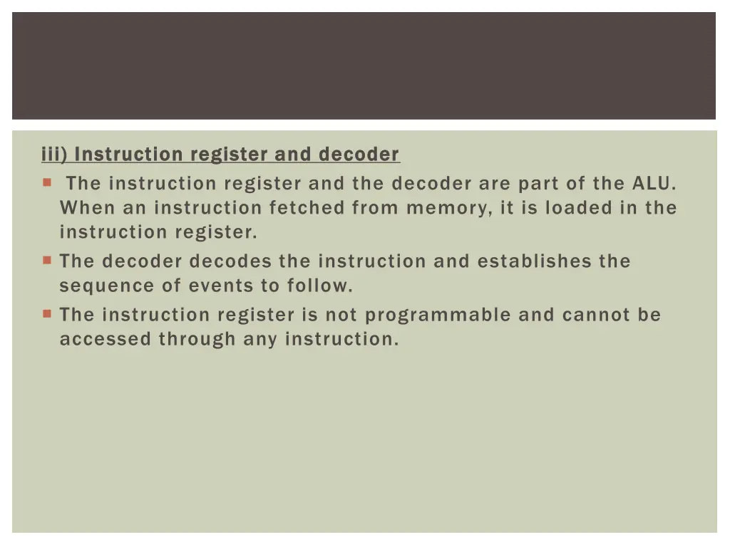 iii instruction register and decoder