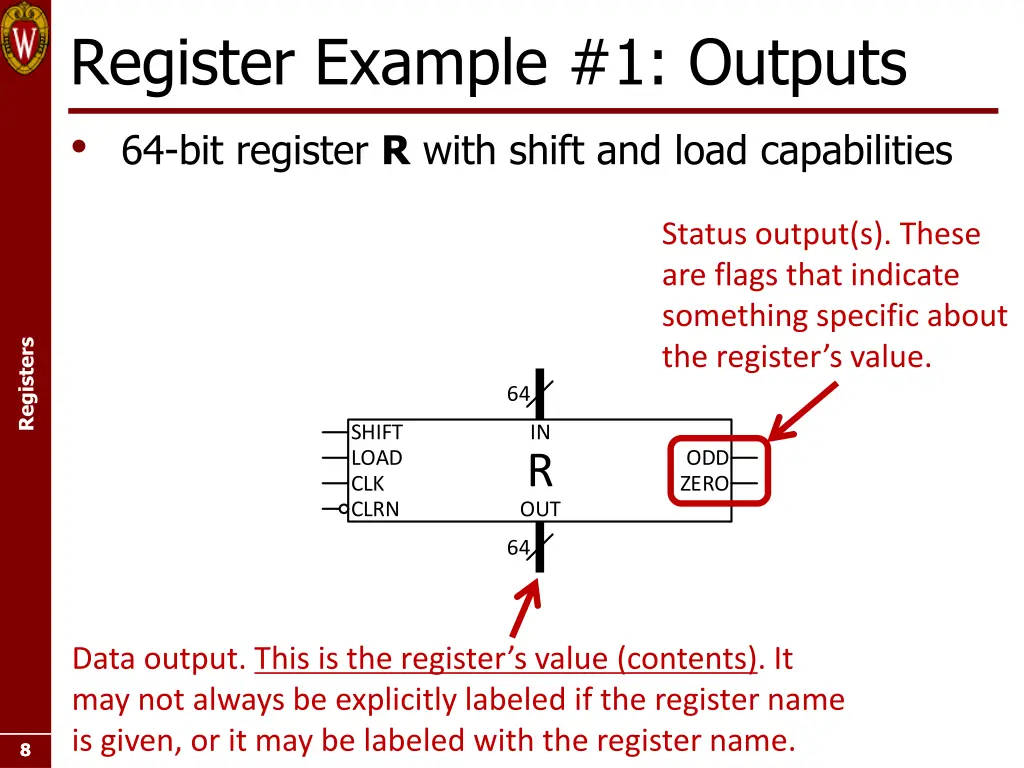 register example 1 outputs 64 bit register r with