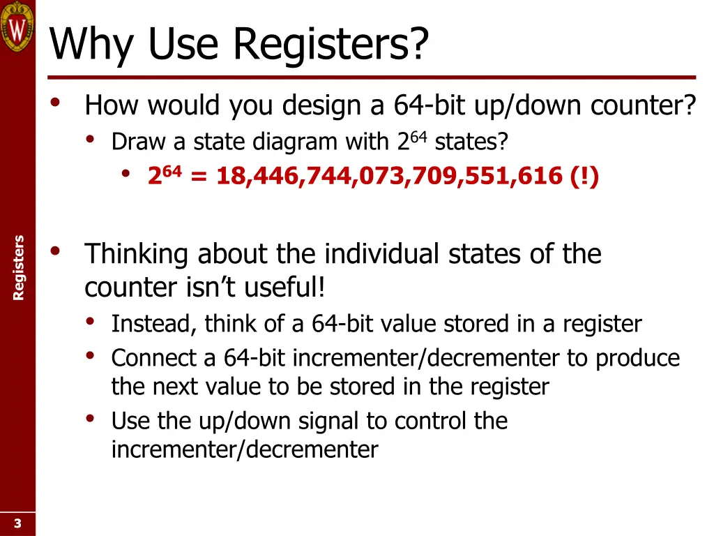 why use registers how would you design