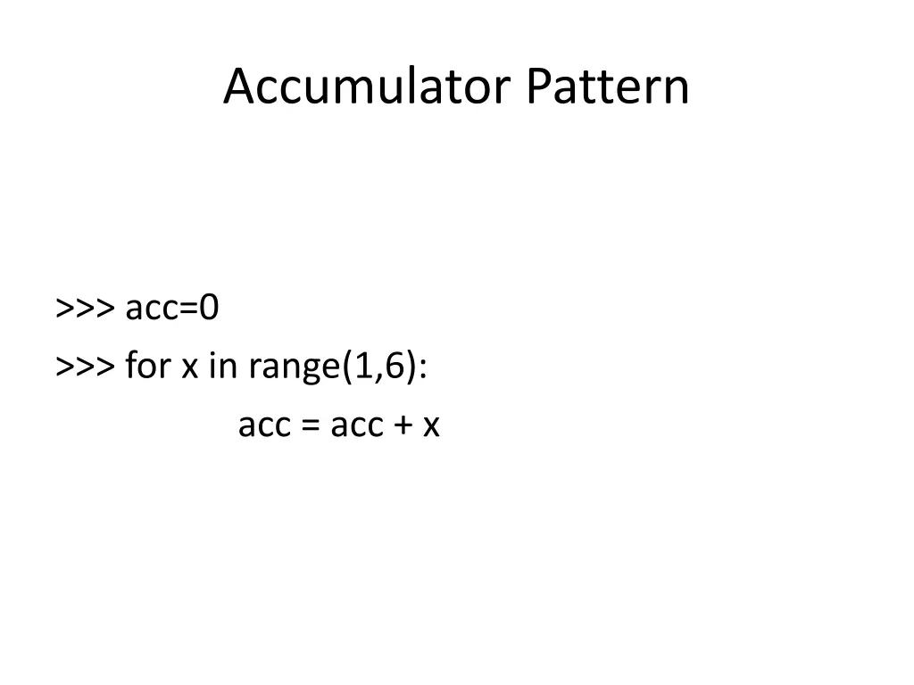 accumulator pattern