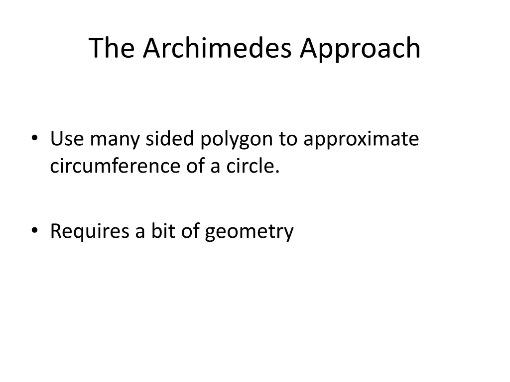 the archimedes approach