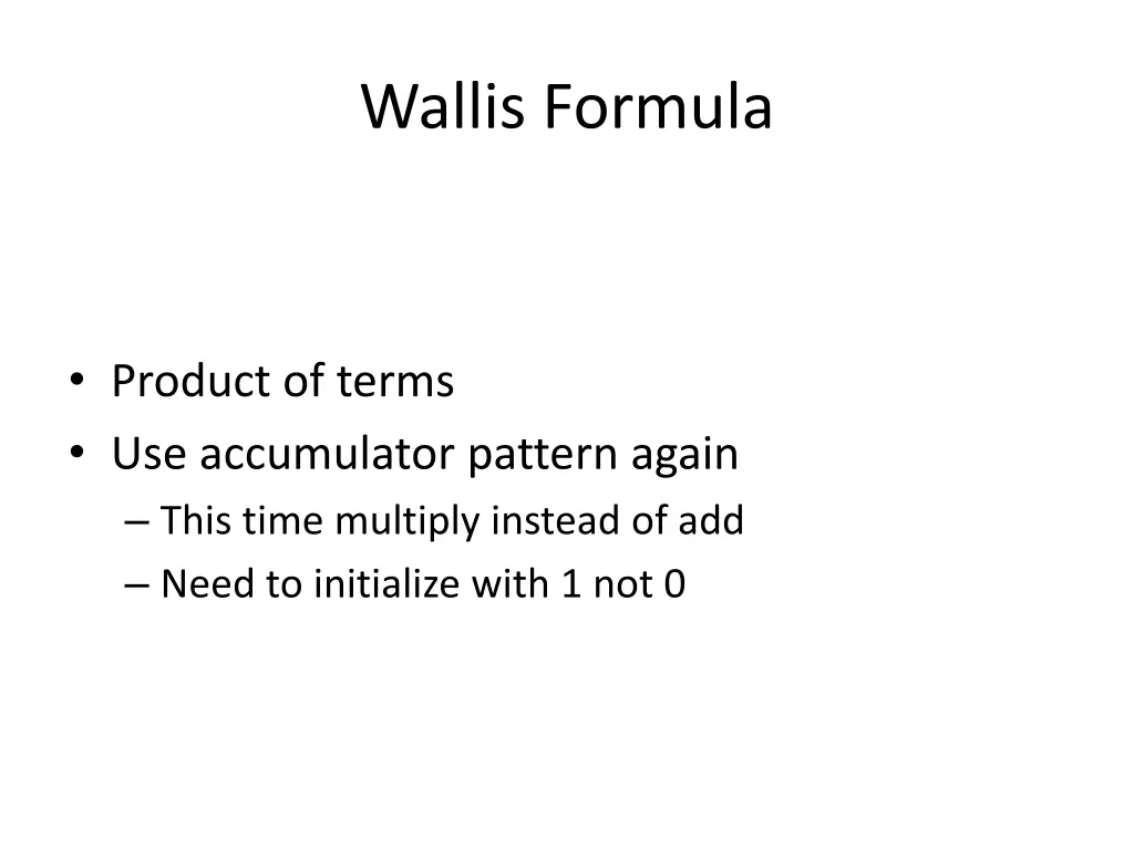 wallis formula