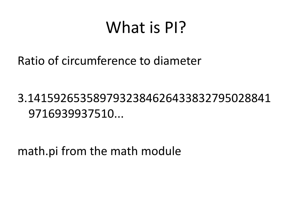 what is pi