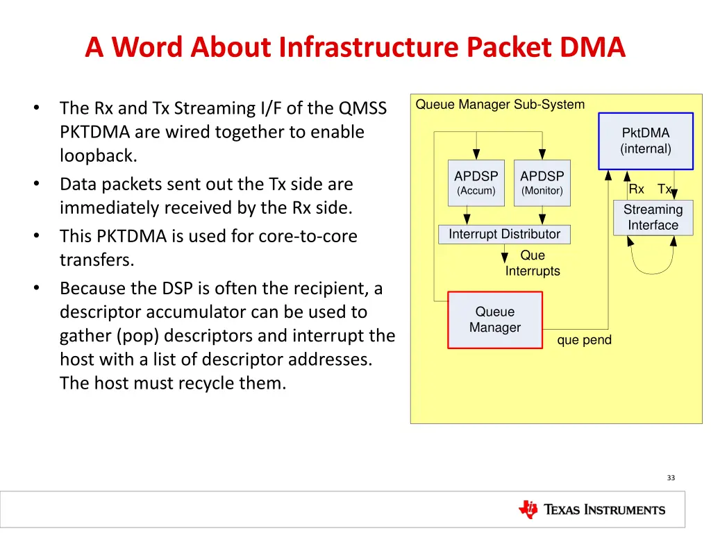 a word about infrastructure packet dma