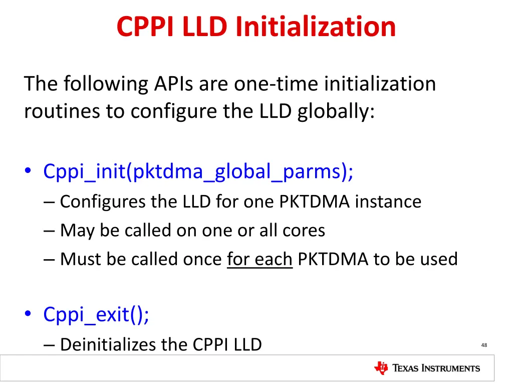 cppi lld initialization