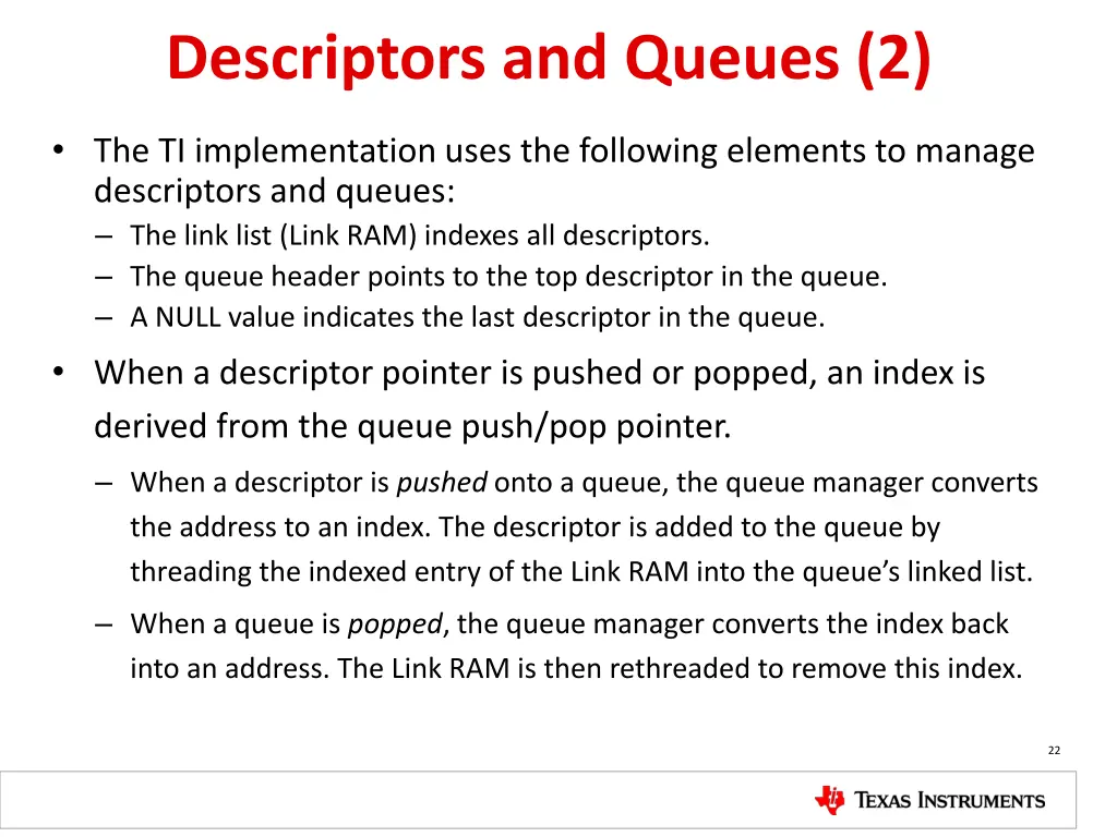 descriptors and queues 2