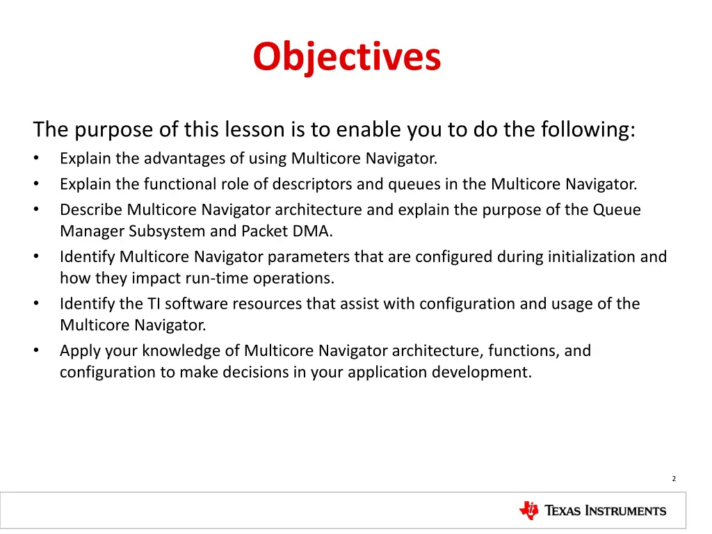 objectives