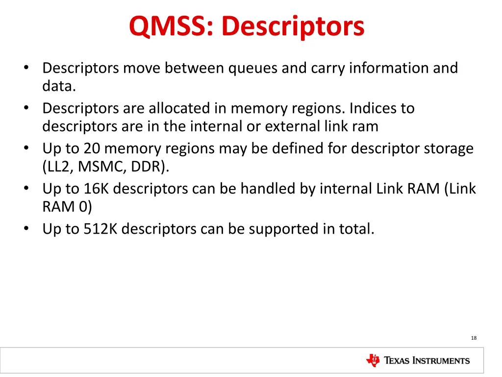 qmss descriptors