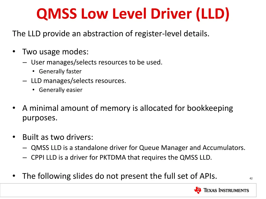 qmss low level driver lld