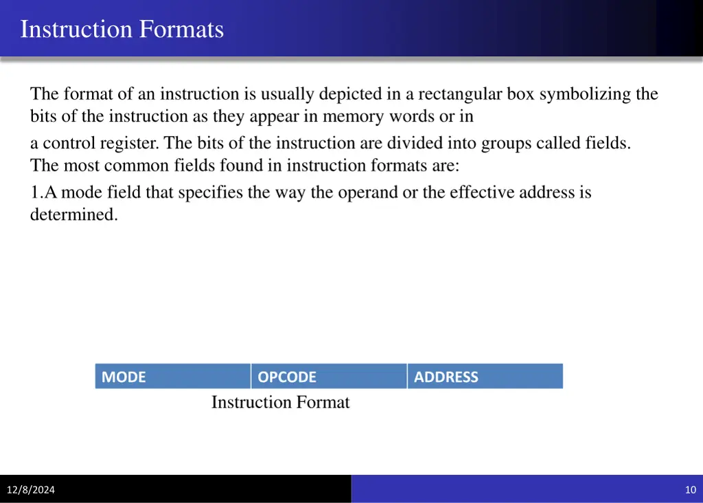 instruction formats