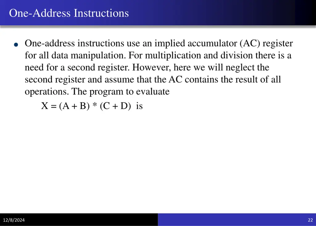 one address instructions