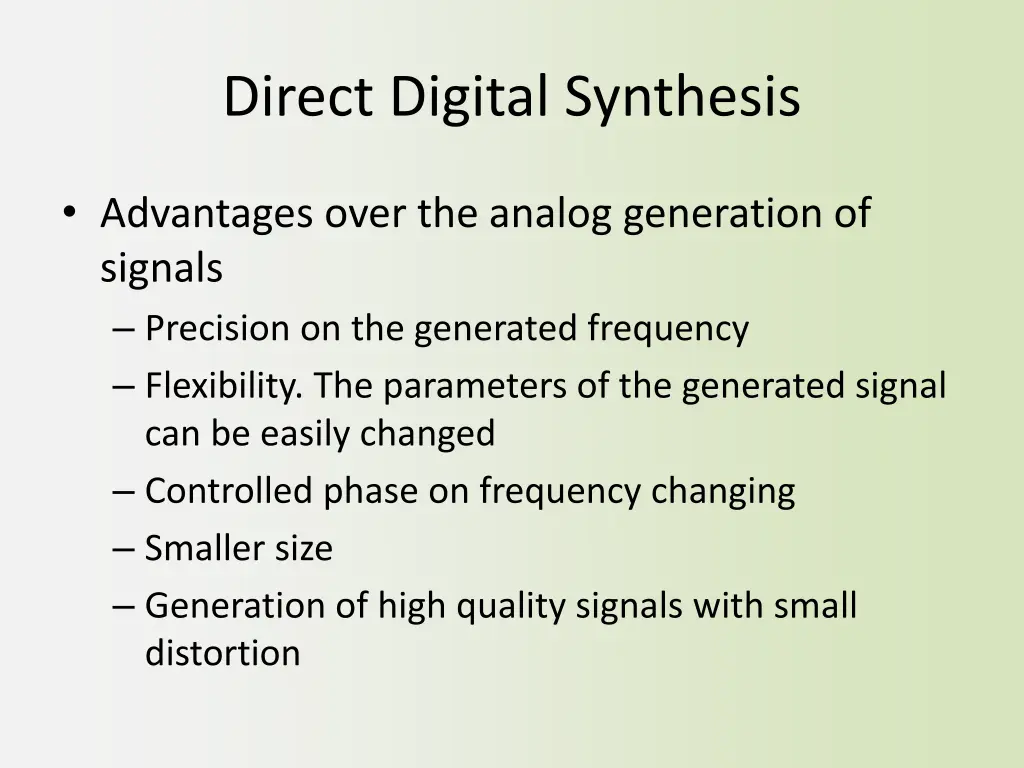 direct digital synthesis