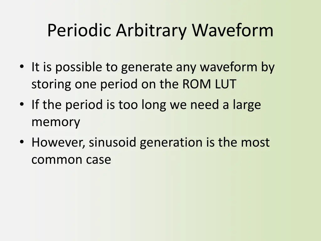 periodic arbitrary waveform