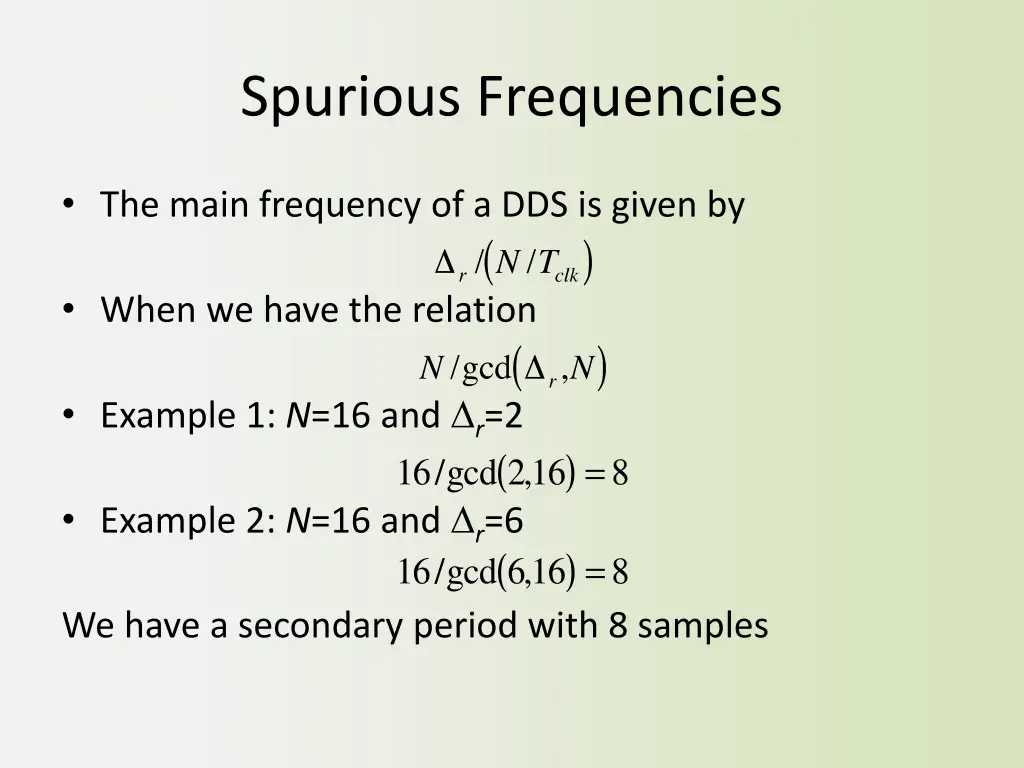 spurious frequencies