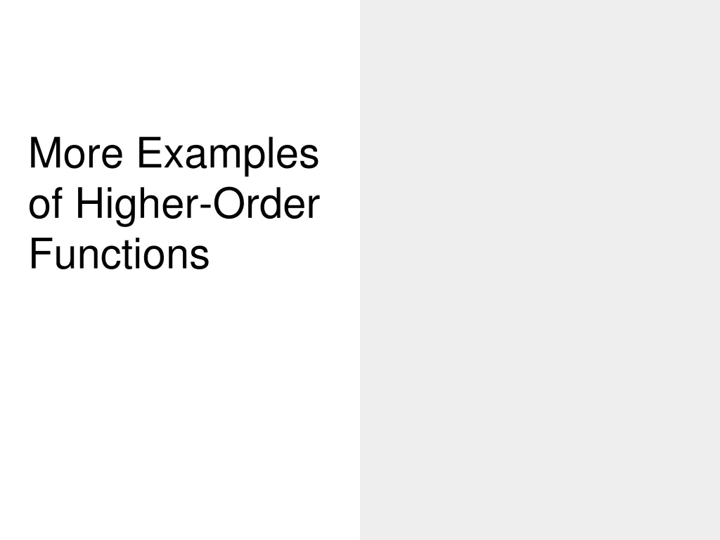 more examples of higher order functions