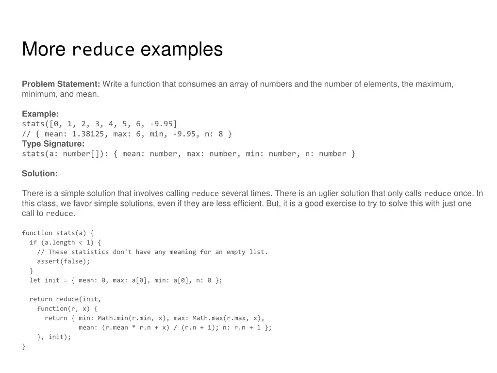 more reduce examples 2